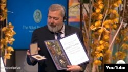 Дмитрий Муратов на вручении Нобелевской премии