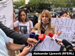 Maja Raičević na jednom od protesta protiv nasilja nad ženama. Podgorica, oktobar, 2021.