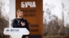 Президент України Володимир Зеленський у другу річницю звільнення Бучі від російських військ вшанував загиблих у місті. Буча, Київщина, 31 березня 2024 року 
