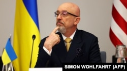 Міністр оборони України Олексій Резніков на засіданні Контактної групи з питань оборони України у форматі «Рамштайн». Брюссель, 15 червня 2023 року