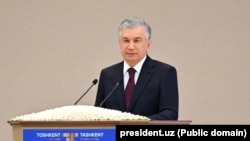 Uzbek President Shavkat Mirziyoev at the Third Tashkent International Investment Forum on May 2