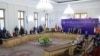 IRAN - The foreign ministers of Azerbaijan, Turkey, Iran, Armenia and Russia meet in Tehran, October 23, 2023.