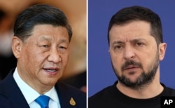Комбіноване фото: президент України Володимир Зеленський (праворуч) і очільник Китаю Сі Цзіньпін