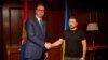 Predsednik Srbije Aleksandar Vučić i Ukrajine Volodimir Zelenski tokom susreta u Atini 22. avgusta 2023. 
