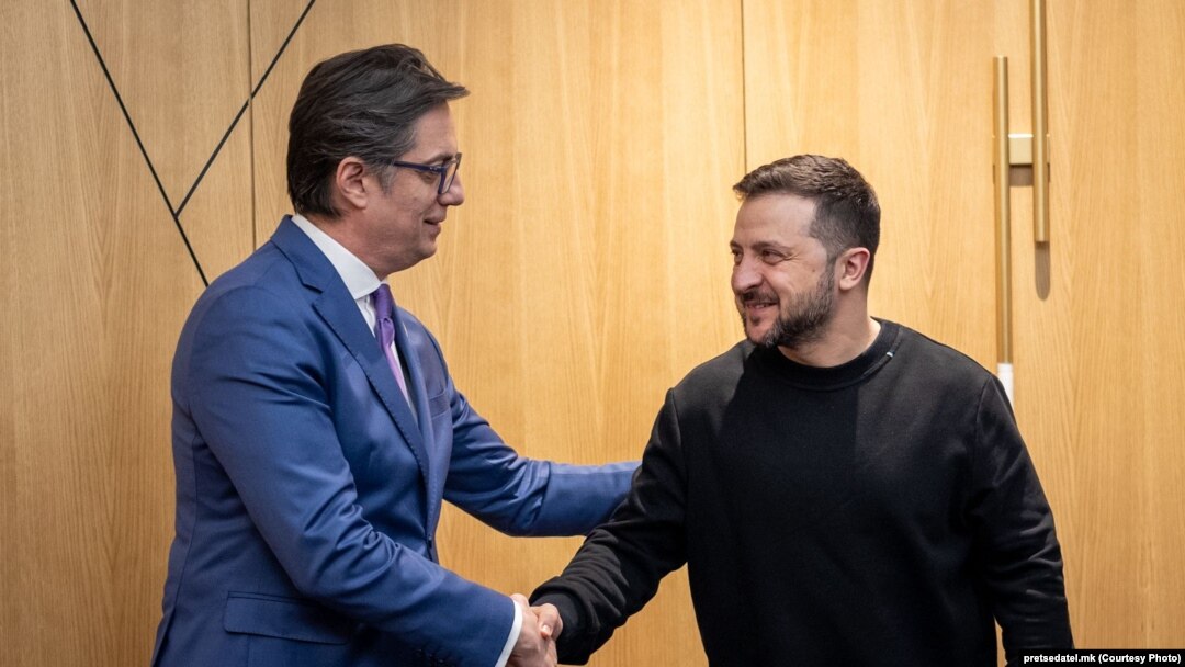 Стево Пендаровски, претседател на Северна Македонија и Володомир Зеленски, претседател на Украина, Тирана, 28.2.2024 година
