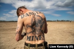 Garrett photographed on a warm spring day north of Kyiv on April 28.
