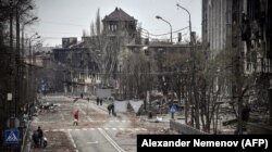 Одна із вулиць в центрі Маріуполя, 12 квітня 2022 року