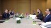 Switzerland - Foreign Ministers Ararat Mirzoyan of Armenia and Jeyhun Bayramov of Azerbaijan meet in Geneva, October 2, 2022.