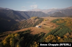 The family home of Tinatin Ididze on an isolated ridge on the edge of Omalo.