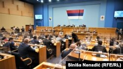 Sjednica Narodne skupštine Republike Srpske na kojoj je usvojen sporni zakon, 20. oktobar 2021.