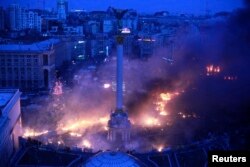 Майдан Незалежності під час подій Революції гідності, Київ, 19 лютого 2014 року