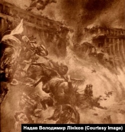 Підрив Дніпровської ГЕС 1941 року очима ілюстратора Berliner Illustrierte Zeitung. Березень 1942 року