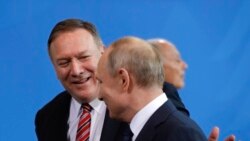 Держсекретар США Майк Помпео та президент Росії Володимир Путін під час берлінського саміту