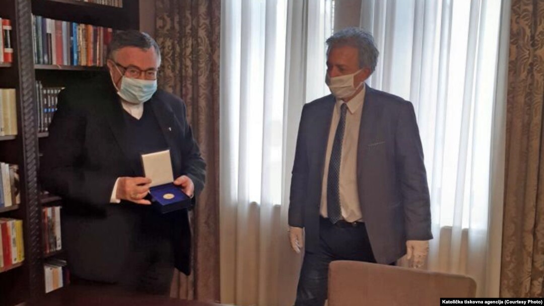 Kardinal Vinko Puljić i zamjenik gradonačelnika Sarajeva Milan Trivić