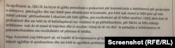 Zahtev koji je Opštini Priština uputila Havuše Redžepi, v.d. direktorke tehničko-administrativnih službi u Univerzitetsko kliničko bolničkom centru Kosova 14. septembra 2021.