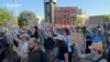 Protesters rallied for a second day on July 23 in cities across Ukraine. 