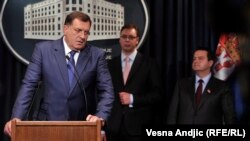 Milorad Dodik, Aleksandar Vučić i Ivica Dačić u Beogradu