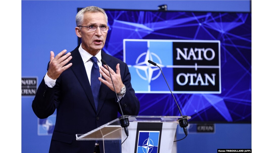 Генсекретар НАТО Єнс Столтенберґ під час пресконференції щодо спроби анексії Росією окупованих регіонів України. Брюссель, Бельгія, 30 вересня 2022 року