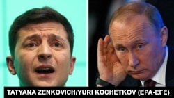 Зеленський (л) та Путін (п) вперше поговорили телефоном 11 липня