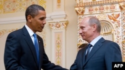 U.S. President Barack Obama and Russian Prime Minister Vladimir Putin during a meeting near Moscow in July