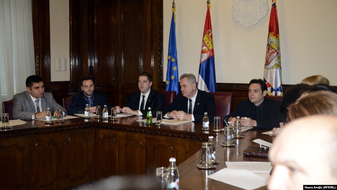 Predsednik Srbije Tomislav Nikolić sa predstavnicima kosovskih Srba, 20. decembar 2012.