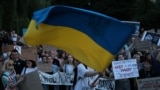A protest in Kyiv against a law that critics say limits the independence of two Ukrainian anti-corruption agencies. July 24, 2025