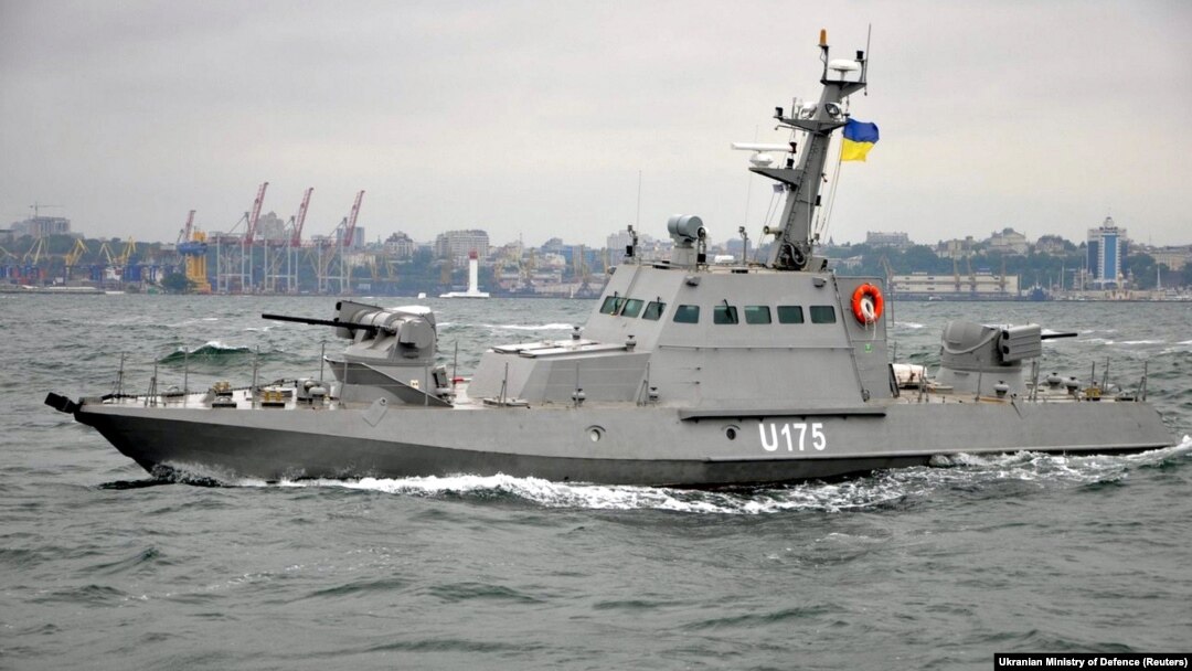Український військовий катер «Бердянськ» ВМС ЗСУ, архівне фото: Одеса, 2 червня 2016 року. Зараз катер має нове позначення P175