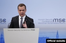 Russian Prime Minister Dmitry Medvedev at the 2016 Munich Security Conference
