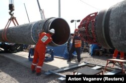На базі будівництва «Північного потоку-2» біля міста Кінгісеппа Ленінградської області Росії