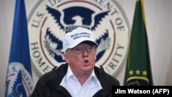 U.S. President Donald Trump speaks during his visit to U.S. Border Patrol McAllen Station in McAllen, Texas, on January 10.