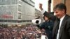 Zoran Đinđić na protestu opozicije 1997. 