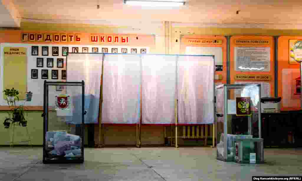 A quiet moment at a polling station