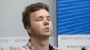 Several reporters walked out of the press event in Minsk to protest Raman Pratasevich being there under apparent duress.