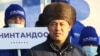 Sadyr Japarov attends an election rally in Tokmok on December 30. A poll that month found that 64 percent of respondents intended to vote for him.
