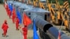 На церемонии открытия газопровода из Казахстана в Китай. 9 июля 2008 года. 