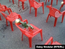 Tiny chairs for Sarajevo's youngest victims.