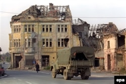 Vukovar in ruins in October 1992