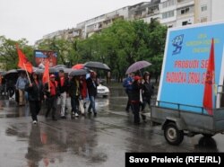 Prvomajski protesti u organizaciji Unije slobodnih sindikata, Podgorica, 2011.