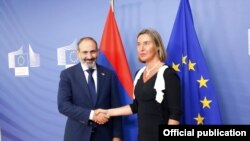 Բելգիայի Թագավորություն -- Նիկոլ Փաշինյանի հանդիպումը ԵՄ արտաքին հարաբերությունների և անվտանգության քաղաքականության հարցերով բարձր ներկայացուցիչ Ֆեդերիկա Մոգերինիի հետ, Բրյուսել, 12-ը հուլիսի, 2018թ․