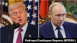 Президент США Дональд Трамп (ліворуч) і президент РФ Володимир Путін (праворуч). Комбіноване фото