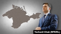 Президент України Володимир Зеленський і Крим (колаж)