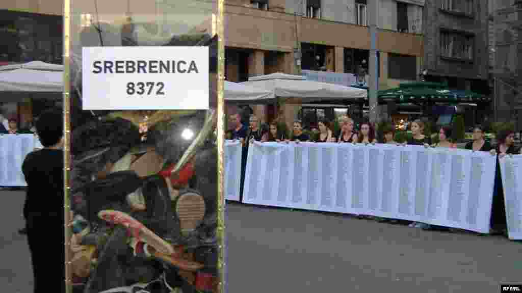 Belgrade's Women in Black, a feminist peace group, organized a march in the Serbian capital on July 10 to remember the Srebrenica victims.