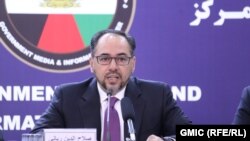 Afghanistan -- Afghanistan minister of foreign affairs Salahudin Rabani صلاح الدین ربانی during a press conference about their last year achievements, its part of the government accountability to people program, 25 April 2019