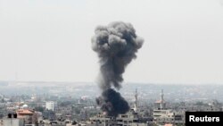 په غزه کې د اسراییلو د یوې پخوانۍ بمبارۍ تصویر