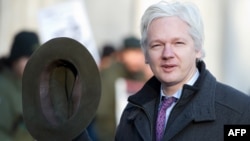 Wikileaks founder Julian Assange arrives for a hearing at the Supreme Court in central London in February.
