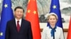 Chinese President Xi Jinping with European Commission President Ursula von der Leyen meet in Beijing in 2023 (file photo)