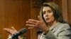 The speaker of the House of Representatives, Nancy Pelosi, speaks at a news conference to discuss the American Recovery and Reinvestment Act, a bill supported by U.S. President Barack Obama to stimulate the economy.