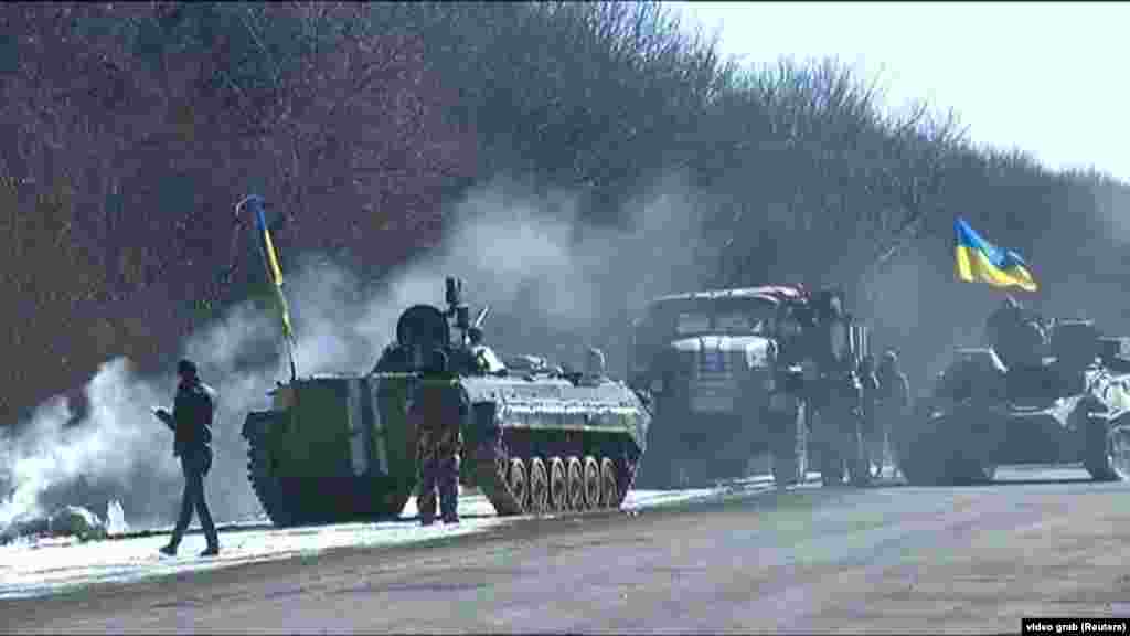 Хуруҷи нерӯҳои украинӣ аз Дебалтсево.